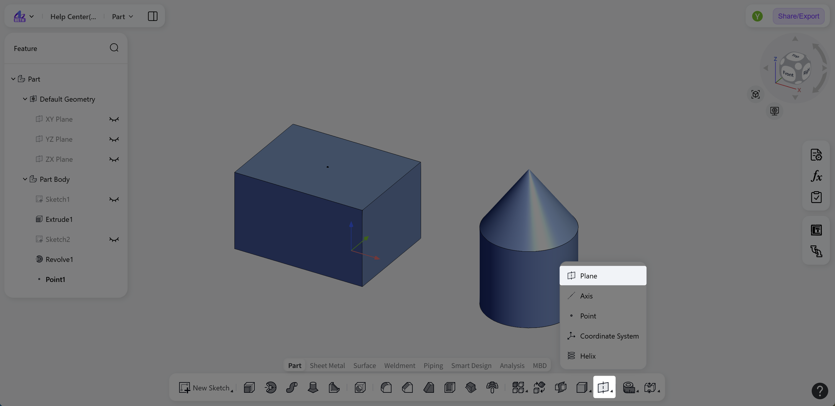 3D CAD - Datum feature - Datum plane_entry