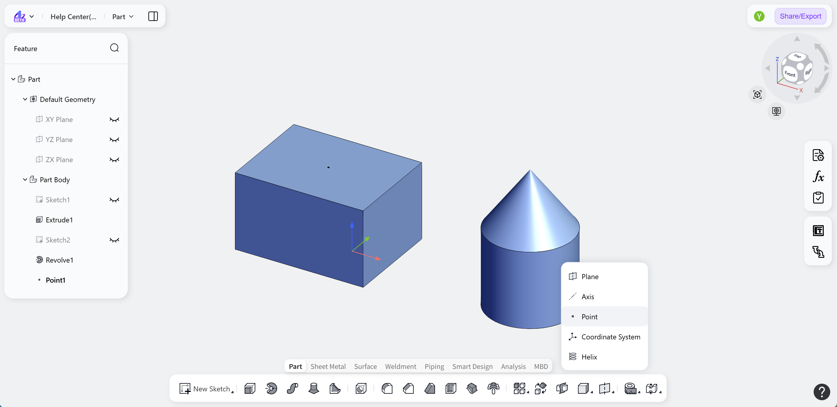3D CAD - Datum feature - Datum point 2