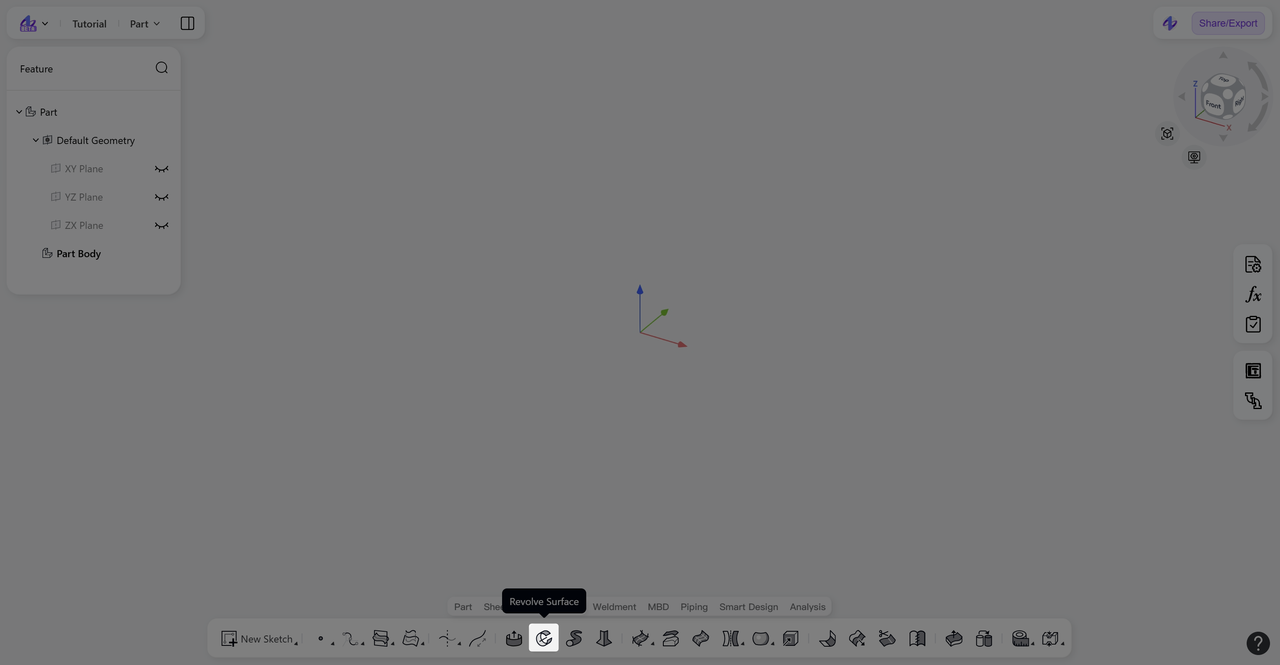 3D CAD - Revolve Surface - entry