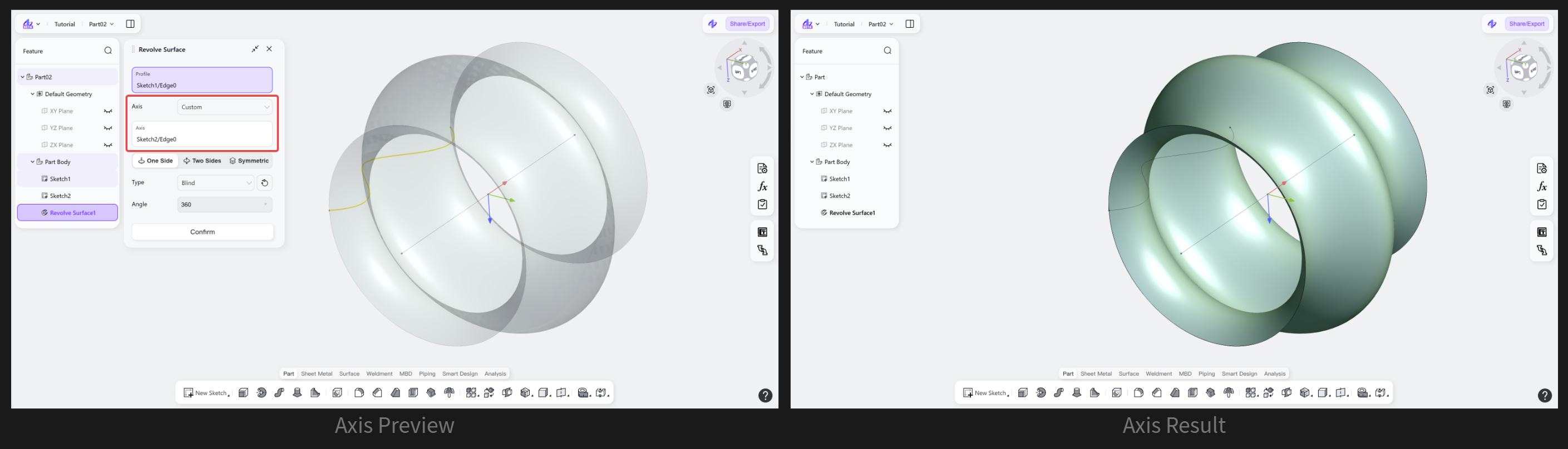 3D CAD - Revolve Surface1