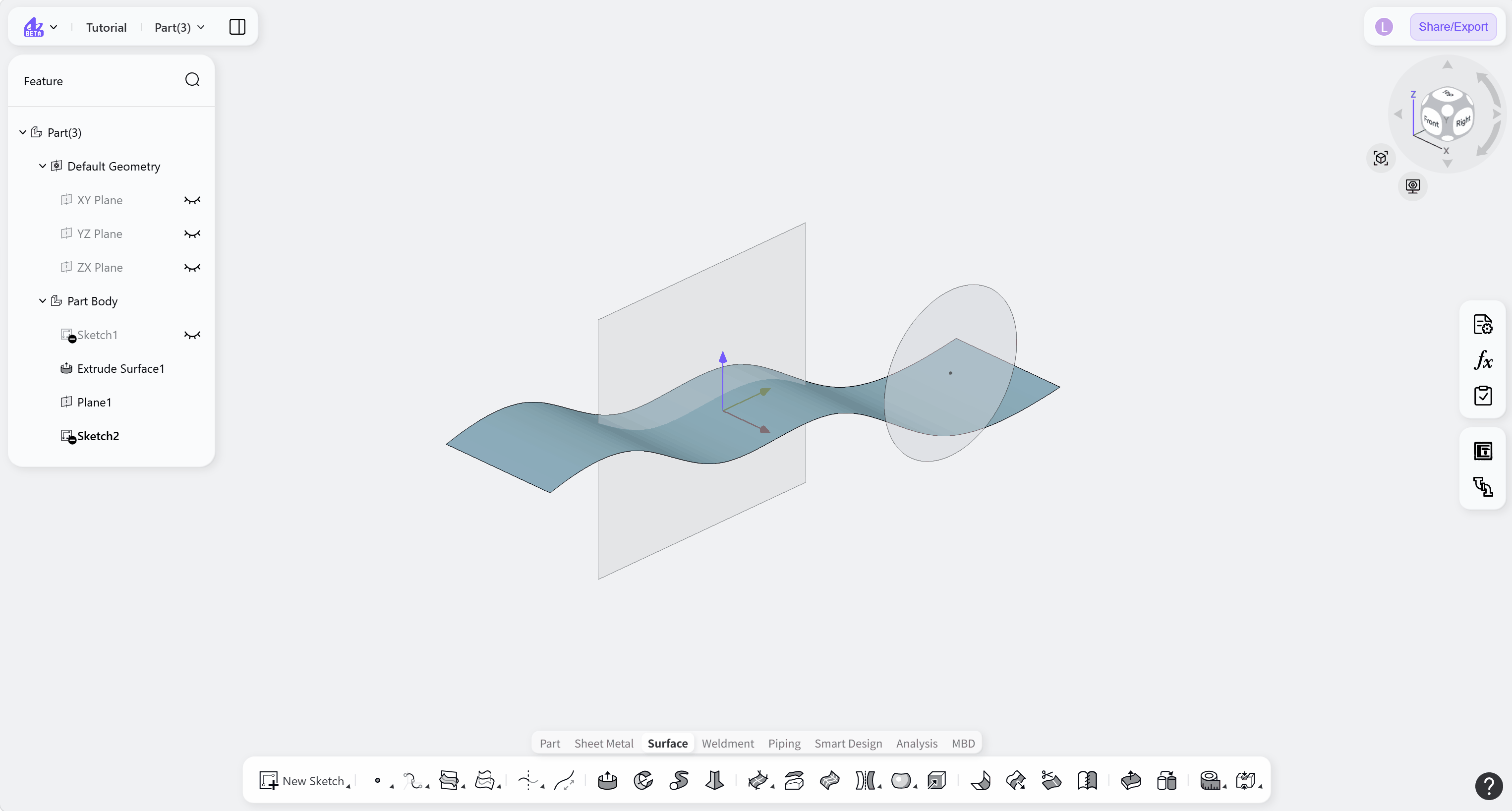 3D CAD - inersection curve3